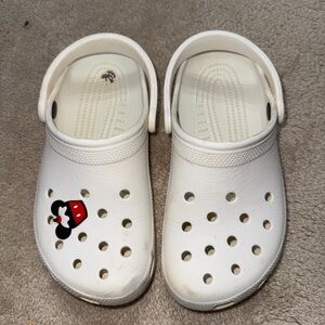 CROCS Kids White Slippers with Character Accent